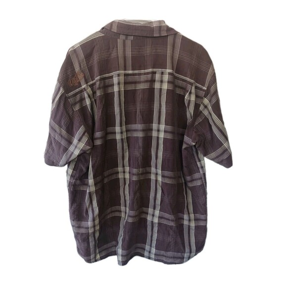 O'Neill Mens Button Up Shirt Size XL Brown Plaid Short Sleeve Y2K Surf Grunge - Picture 3 of 8